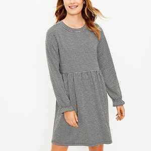 NWT LOFT Black and White Long Sleeve Houndstooth Dress